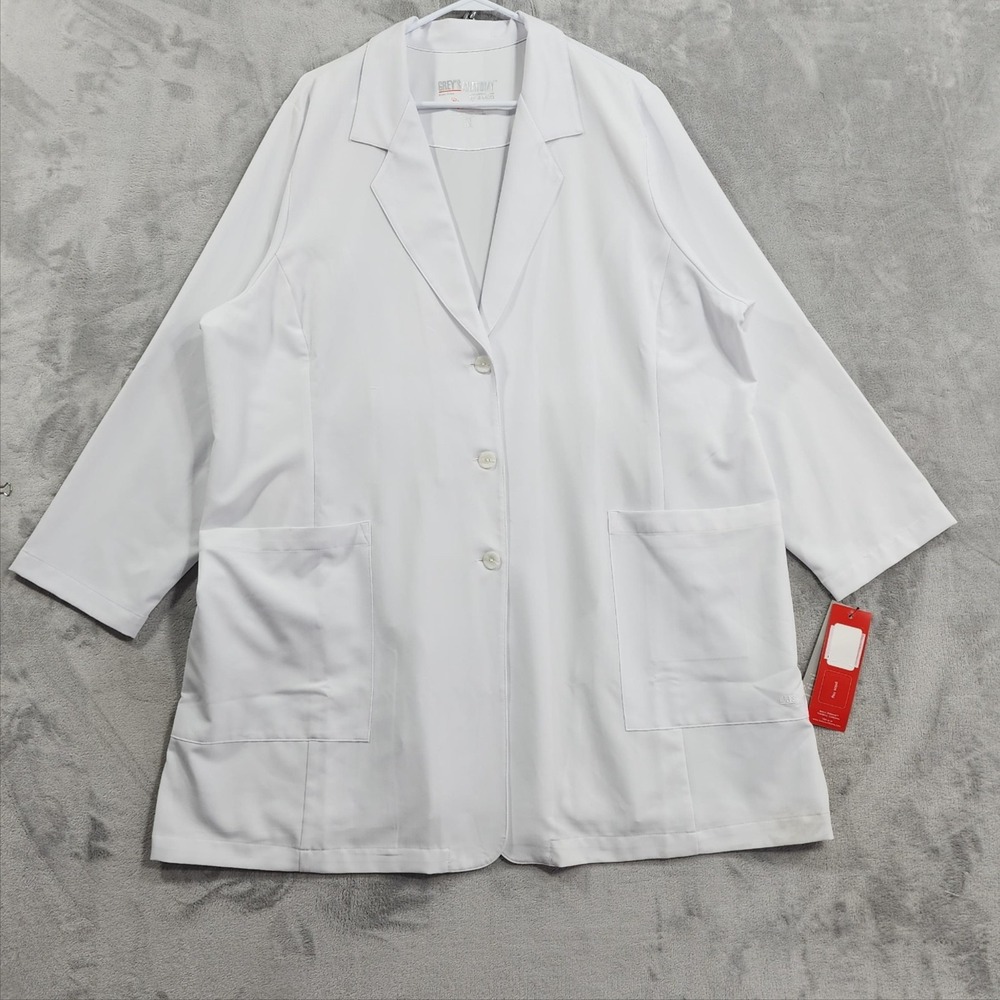 NEW Grey's Anatomy by Barco Lab Coat Womens 3XL White Signature Uniform Medical